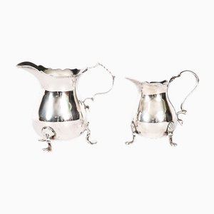 Brocche vittoriane antiche in argento sterling, 1868, set di 2