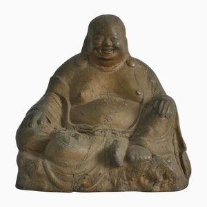 Handgegossene Bronzefigur von Budai, China, Frühes 20. Jh.