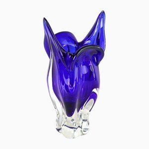 Vintage Dark Blue Murano Glass Vase, 1960s