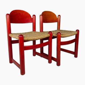 Red Padova Chairs from Hank Lowenstein, Italy, 1970s, Set of 2