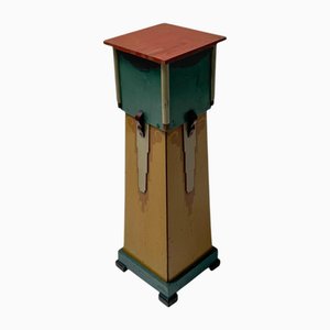 Art Deco Amsterdamse Schoo Hand-Painted Decorative Pedestal, 1920s