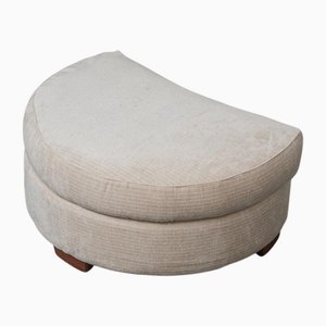 Velvet Ottoman with Wooden Feet, 1970s