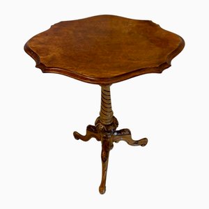 Lampada da tavolo antico vittoriano in radica di noce, metà XIX secolo