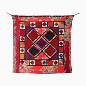 Tapisserie Murale Ethnique Vintage – Broderie Fine Zari – Fait Main – Inde – 25x50 Pouces – Or