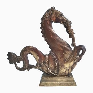 Vintage Brass Seahorse, 1920s