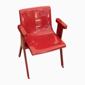 Sedia vintage in acciaio e plastica di Ettore Sottsass per Olivetti Syntesis, anni '70