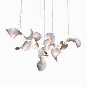 Dune 12 Cluster Pendant Light with Silver Anodized Shades by Daniel Becker