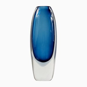 Large Mid-Century Sommerso Glass Vase by Vicke Lindstrand for Kosta, Sweden, 1960s