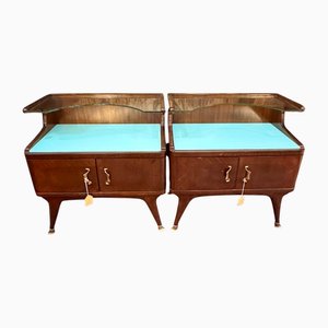 Mesitas de noche italianas vintage, años 50. Juego de 2