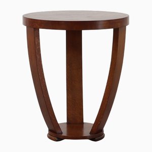 Art Deco Side Table in Wood and Chess Style Veneered Top, 1940