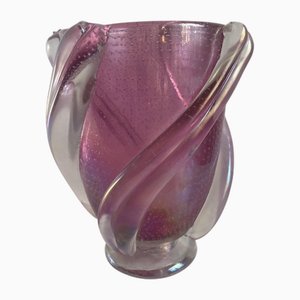 Vase in Iridescent and Bubbling Murano Glass, 1940s