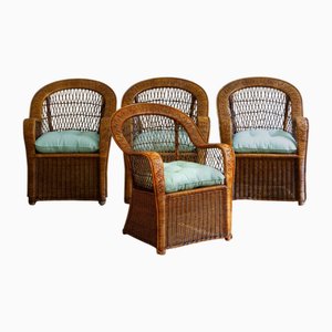 Vintage Bamboo Armchairs from Vivai Del Sud, 1970s , Set of 4