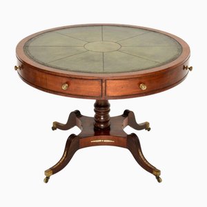 Tavolino Regency antico in pelle, inizio XIX secolo