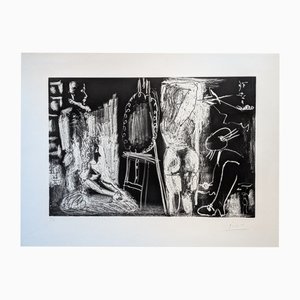 Pablo Picasso, Visiteurs Dans l'Atelier/Visitors in the Artist Studio, 1966, Etching