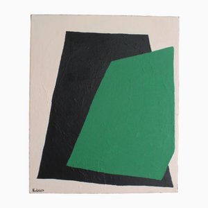 Bodasca, Minimalist Modern Abstract Emerald Form, 2025, Leinwand und Acryl
