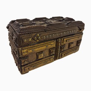 Tramp Art Box oder Truhe, Frühes 20. Jh.