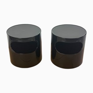 Black Giano Vano Side Tables from Artemide, Italy, 1970s, Set of 2