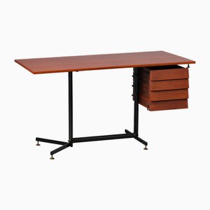 Vintage Italian Teak Desk, 1950s