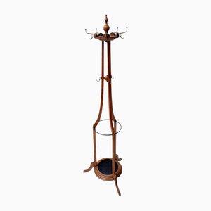 Arts & Crafts Coat Stand with Rotating Top, 1900s