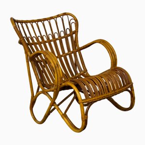 Vintage Rattan and Bamboo Easy Chair by Rohé Noordwolde, 1950s