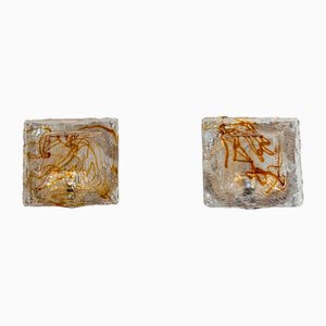 Murano Glass Diamante Wall Sconces from Mazzega, 1970s, Set of 2