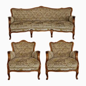 Chippendale Sofa & Sessel, 1980er, 3er Set