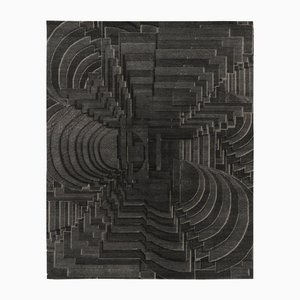 Optical Illusion Rug in Deep Charcoal by Rug&Kilim