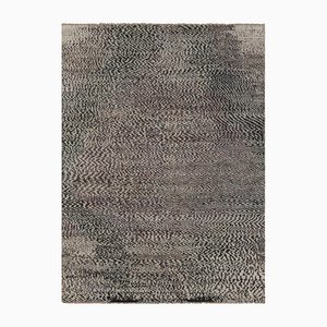 Teppich mit monochromem abstraktem Schwarz-Weiß-Muster von Rug&Kilim