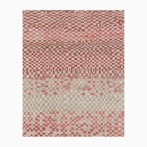 Marokkanisch inspirierter Teppich aus Terrakotta und beigefarbenem abstraktem Mosaik von Rug&Kilim