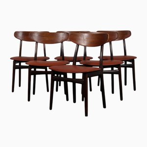 Henning Kjærnulf zugeschriebene Esszimmerstühle aus Palisander, 1970er, 6er Set