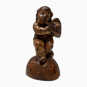 Angelot en Bois Doré et Polychrome, Espagne, 1930s