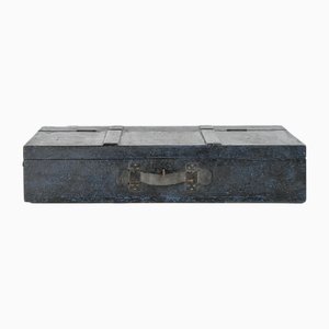 Caja rústica con pátina azul