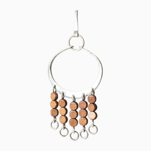 Silver and Wood Pendant from Anna Greta Eker, 1960s