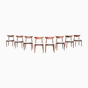 Dining Chairs in Teak by Harry Østergaard for Randers Møbelfabrik, Denmark, 1960s, Set of 8
