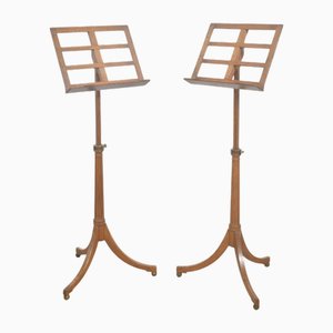 Oak Adjustable Music Stands, 1890s, Set of 2