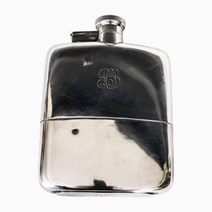 Art Deco Sterling Silver Hip Flask from J. Dixson & Sons, 1931