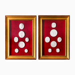 Antique Framed Grand Tour Intaglios by Giovanni Liberotti, 19th Century, Set of 2