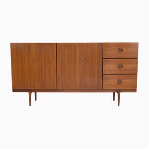 Teak Sideboard mit Ahorn Innenausstattung und Messingdetails, Italien, 1960er