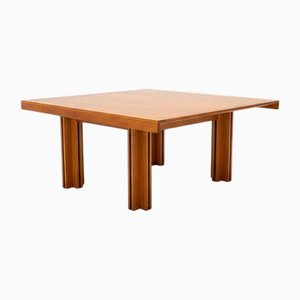 Wooden Quatour Table attributed to Carlo Scarpa for Gavina, Italy, 1973