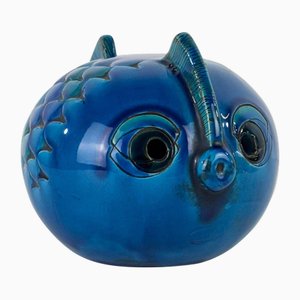 Pesce Blu Rimini in ceramica attribuita ad Aldo Londi per Bitossi, Italia, anni '70