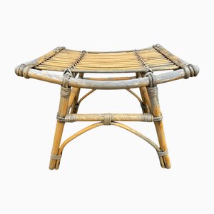 Vintage Rattan Stool, France, 1970s