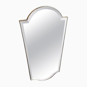 Mid-Century Modern Italian Brass Wall Mirror in the style of Gio Ponti, 1950s