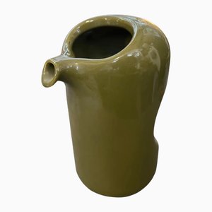 Brocca Space Age in ceramica verde di Enzo Bioli per Il Picchio, anni '70