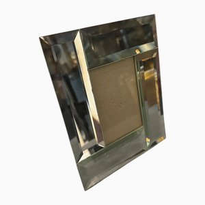 Mid-Century Modern Italian Mirror and Glass Picture Frame, 1970s
