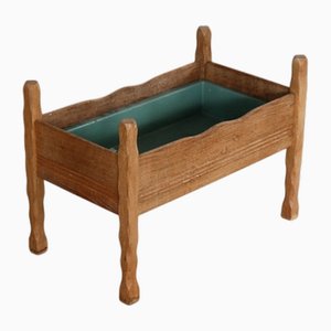 Brutalist Danish Oak Planter from Henning Kjærnulf, 1960s
