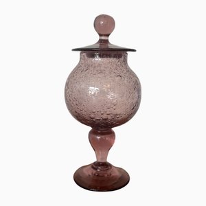 Green Bubble Glass Candleholder from Biot, 1970s-1980s