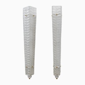 Art Deco Wandleuchten aus Messing & Graniglia Muranoglas, 2000er, 2er Set