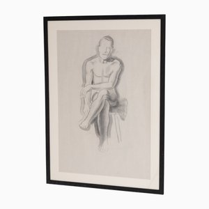 Dibujo de vida masculina, 1960, Papel