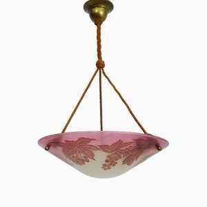 Art Nouveau Style 1-Burner Basin in Purple Glass with Floral Motifs, Vienna, Austria, 1970s