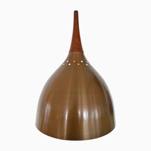 Lámpara colgante danesa de cobre al estilo de Fog & Mørup, años 60
